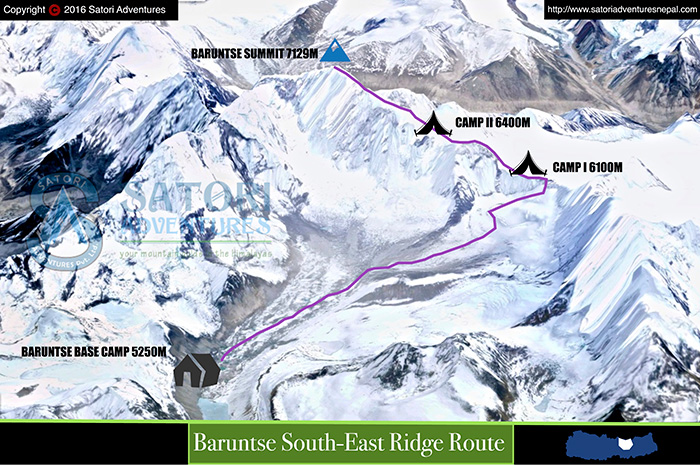 89baruntse climbing route map