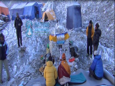 Khumbu Ice fall Base camp in Everest Nepal