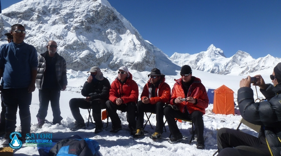 At Cho Oyu Base Camp- Group by Satori Adventure