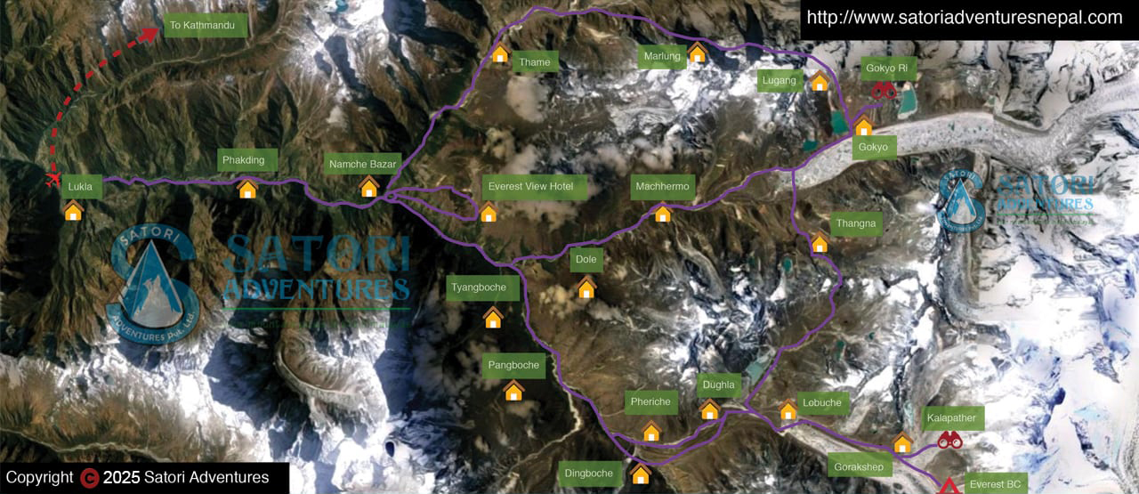 19everest region trekking map sm