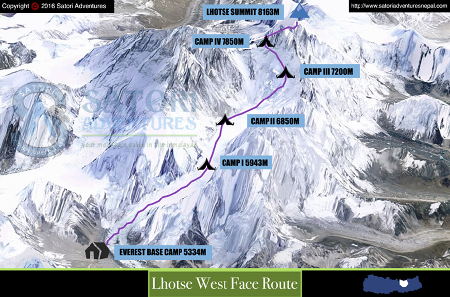 22lhotse west face route