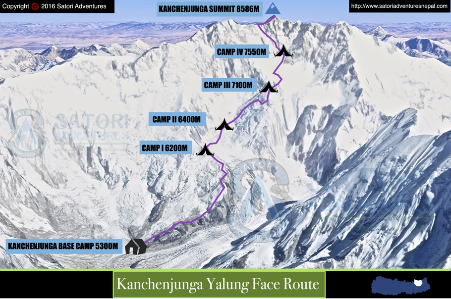 2kanchenjunga climbing route map