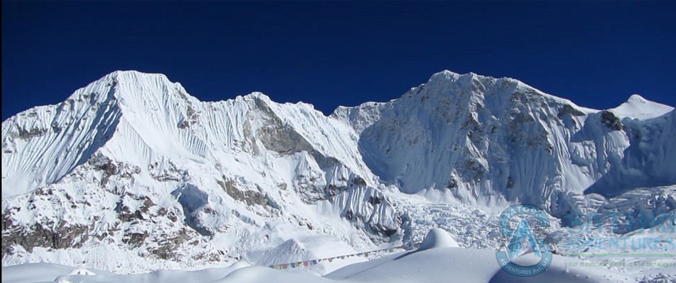 View of Baruntse summit from Base camp