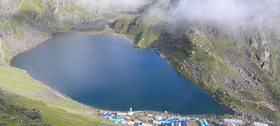 View of Pilgrimage Gosaikunda Pond