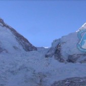 Khumbu Ice fall in Himalayas 