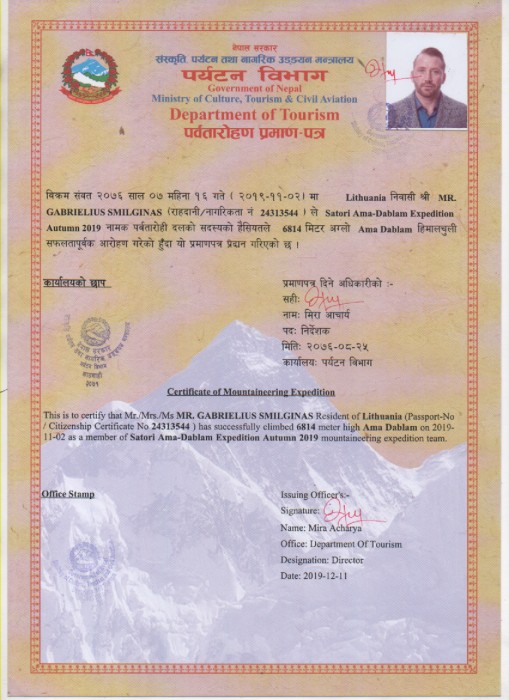  Amadablam Exped. Autumn 2019 