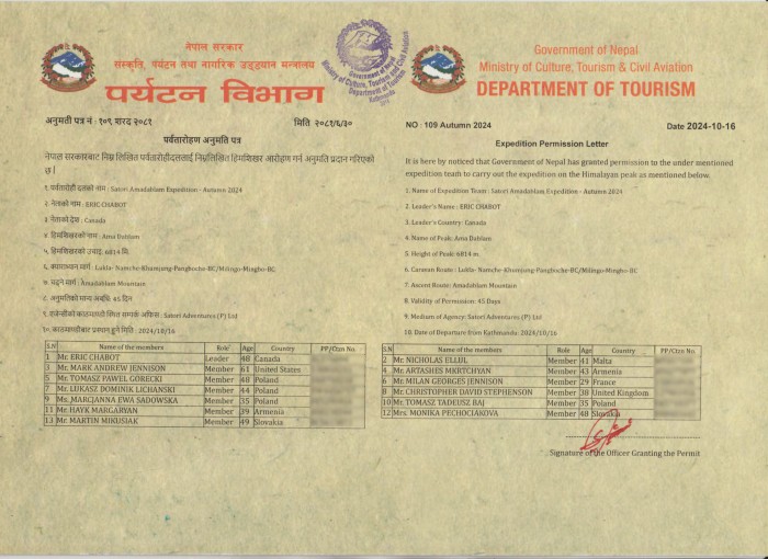  Amadablam Exped. Autumn 2024 