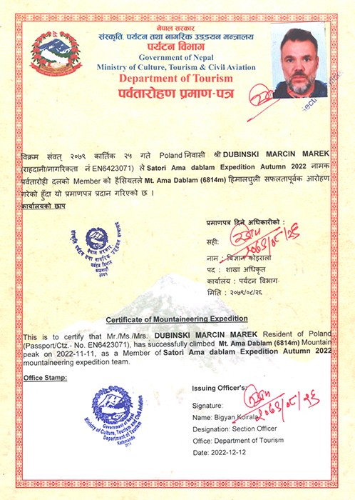  Amadablam Exped. Autumn 2022 