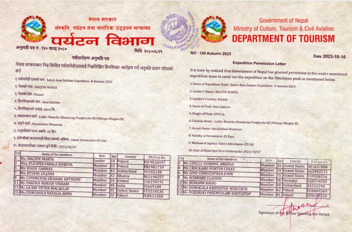  Amadablam Exped. Autumn 2023 