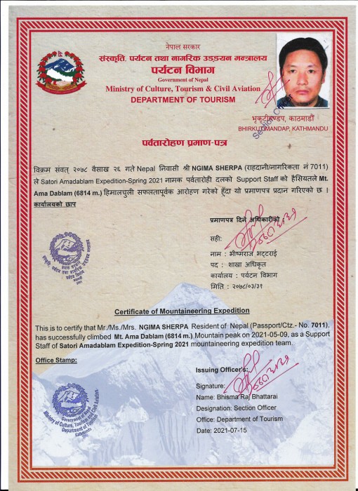  Amadablam Expedition Spring 2021 