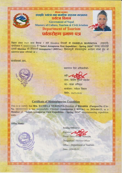  Annapurna I Expedition Spring 2024 