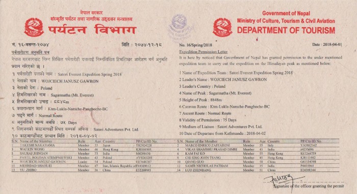  Everest Expedition South 2018 