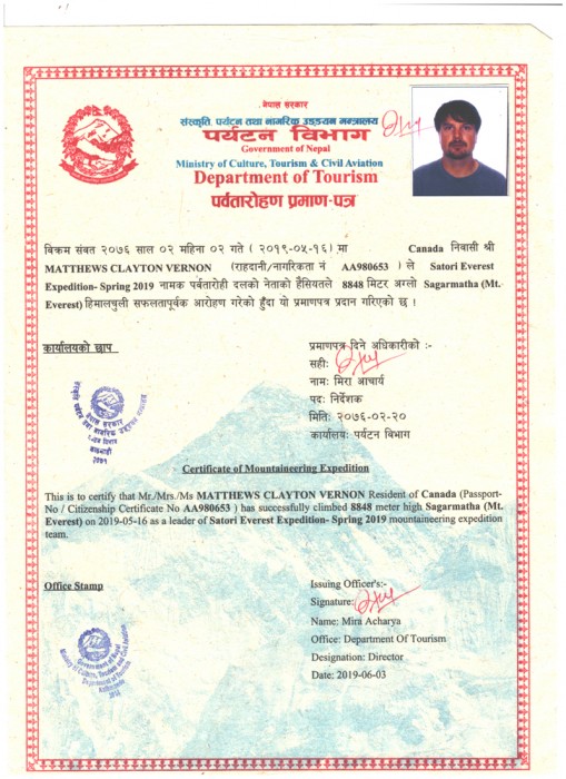  Everest Expedition Spring 2019 