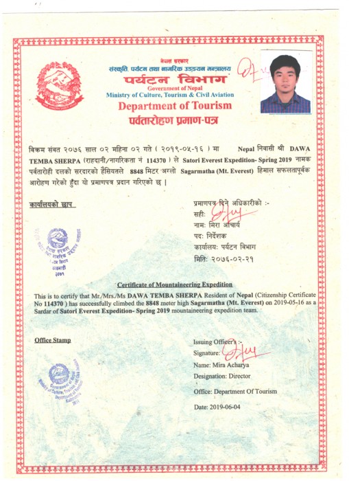  Everest Expedition Spring 2019 