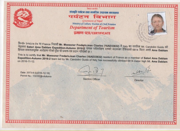  Summit Certificate										 