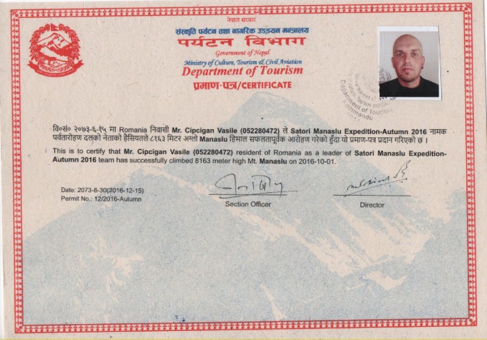  Manaslu Expedition Autumn 2016 