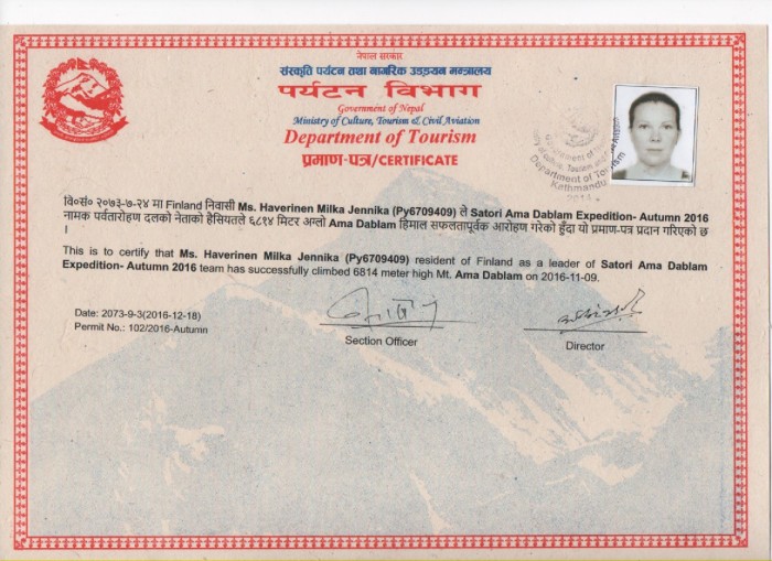  Summit Certificate 