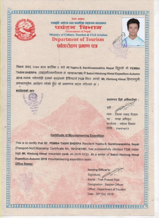  Himlung Expedition Autumn 2018 