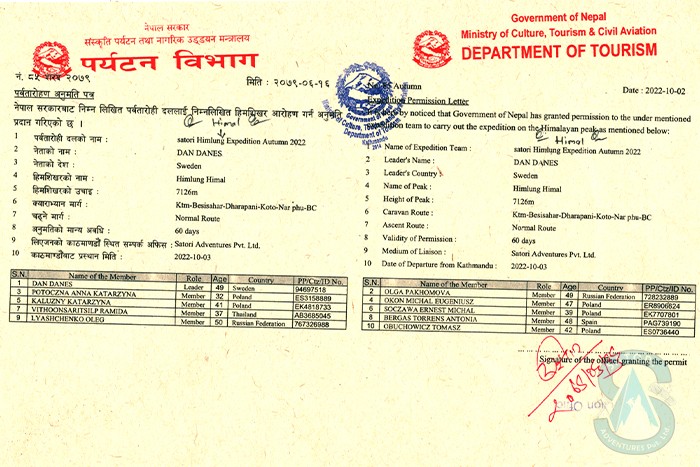  Himlung Expedition Autumn 2022 