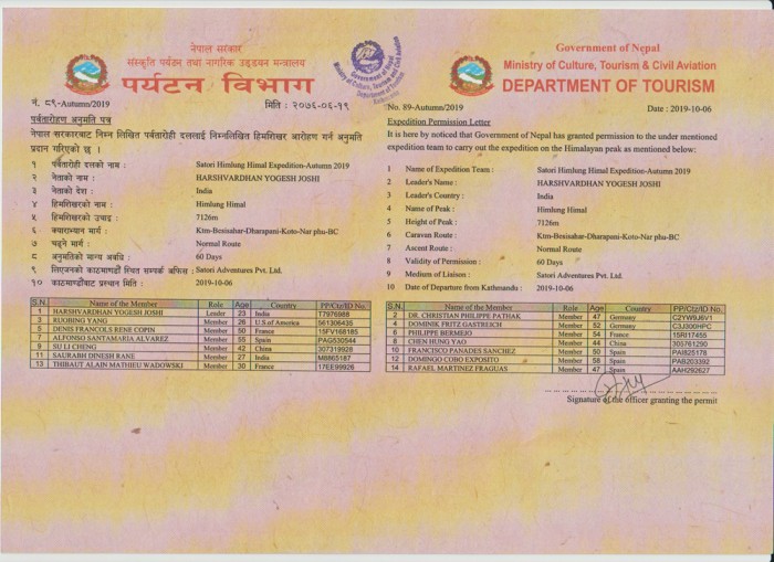  Himlung Expedition Autumn 2019 