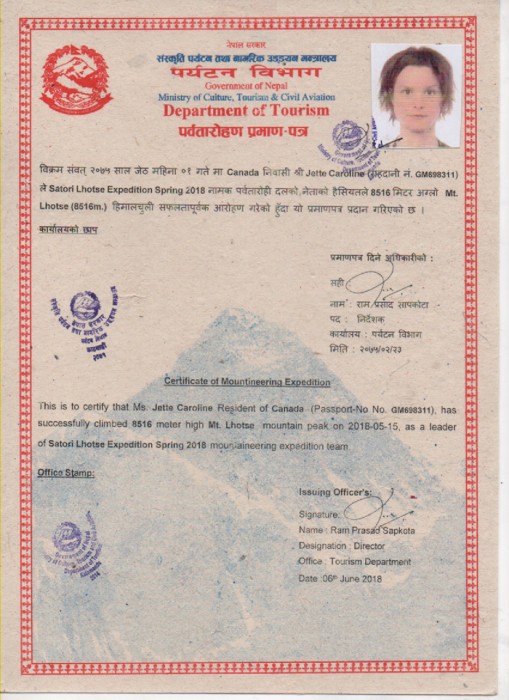  Lhotse Expedition Spring 2018 