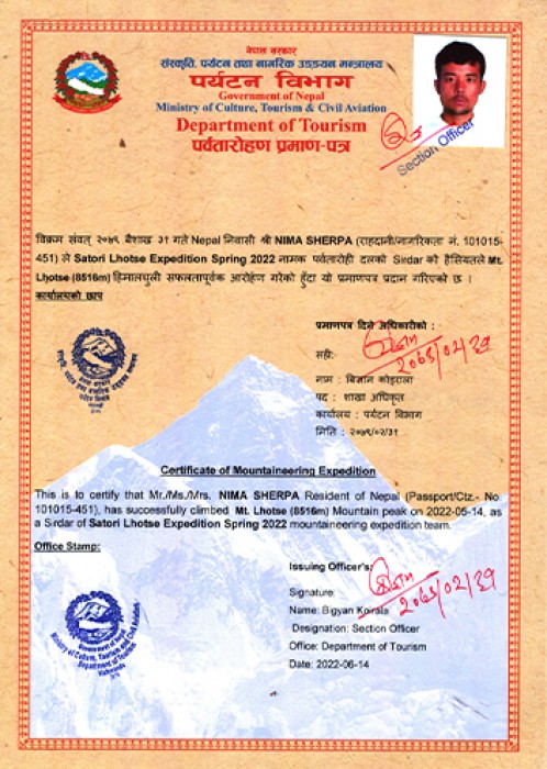  Lhotse Expedition Spring 2022 