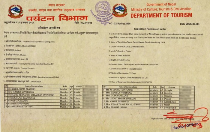  Makalu Expedition Spring 2025 