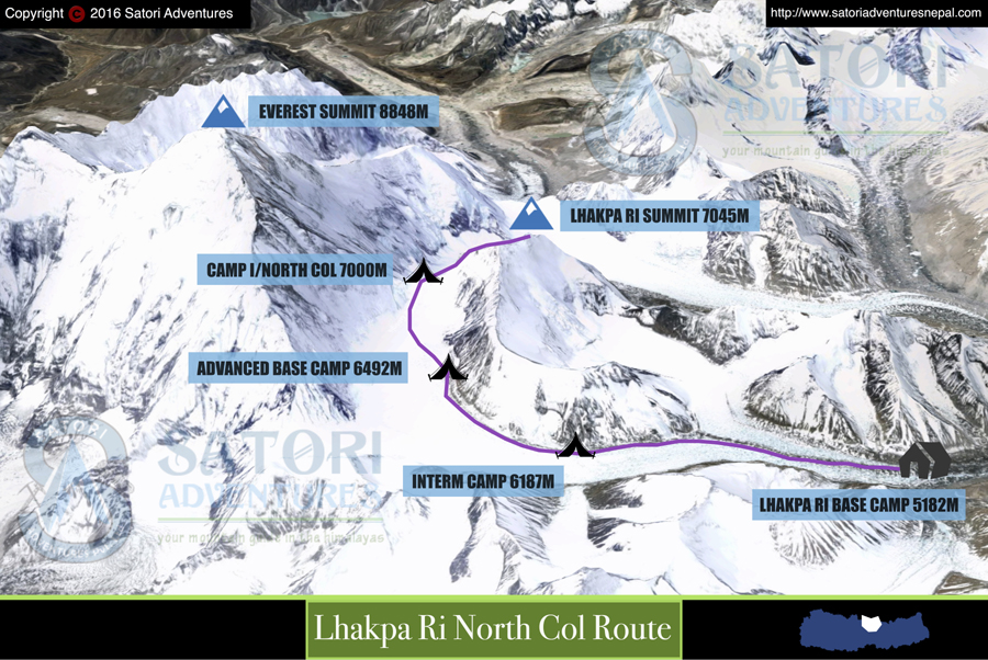 Lakpa-Ri Expedition route map