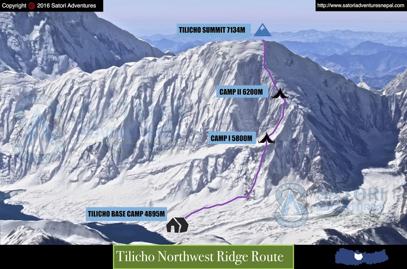 Tilicho Peak Expedition route map