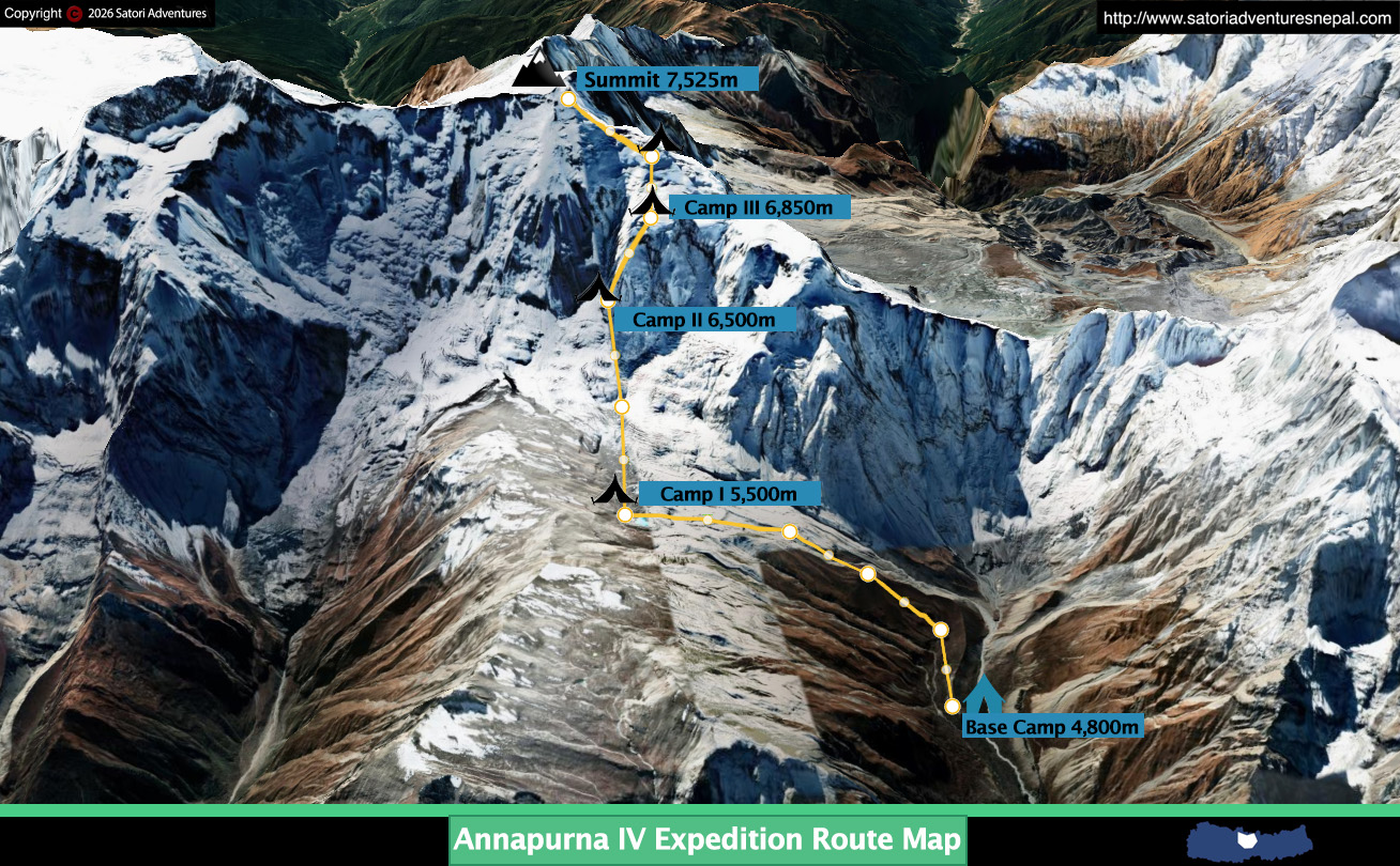 Annapurna IV Expedition route map