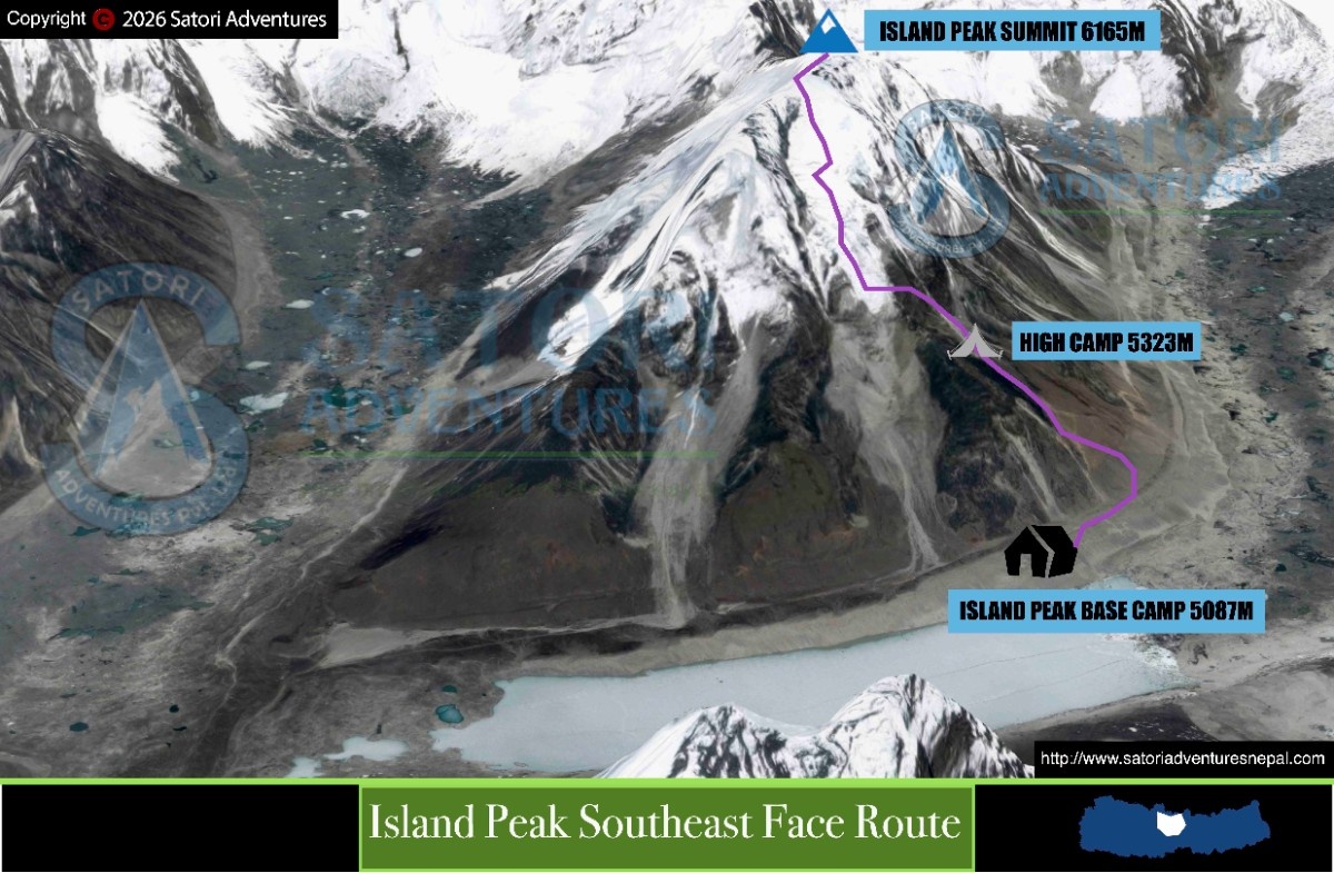 Island Peak Climbing route map