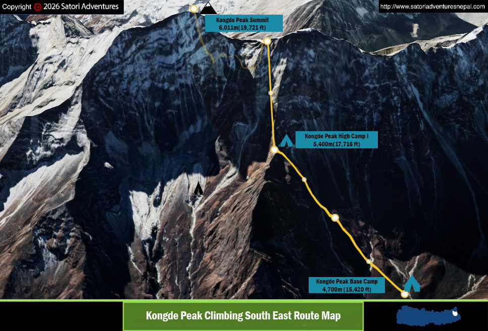 Kongde Peak Climbing route map