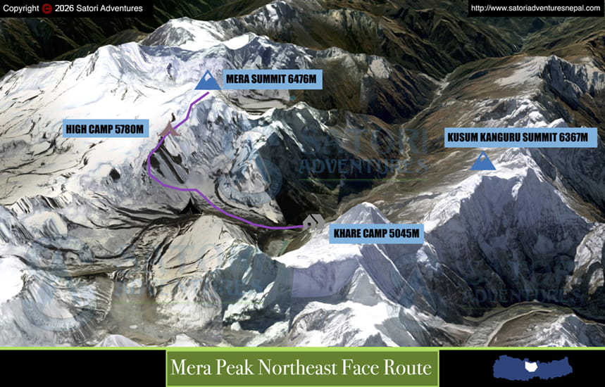 Mera peak Climbing route map