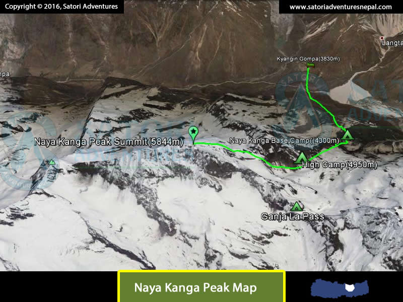 Naya Kanga Peak Climbing route map