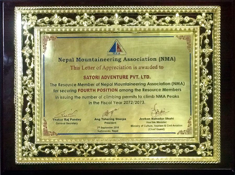 Satori Adventures Awarded by NMA 